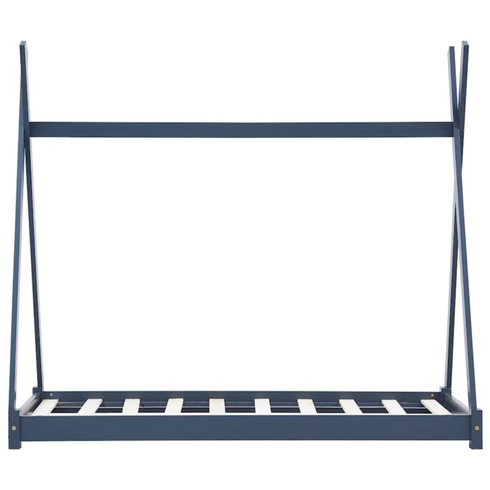 vidaXL Sengeramme for barn heltre furu grå 70×140 cm
