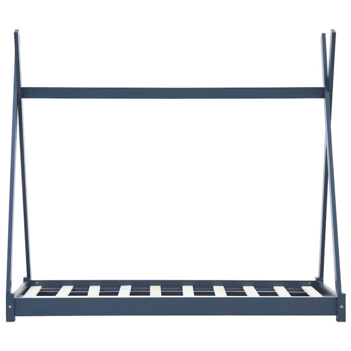 vidaXL Sengeramme for barn heltre furu grå 90×200 cm