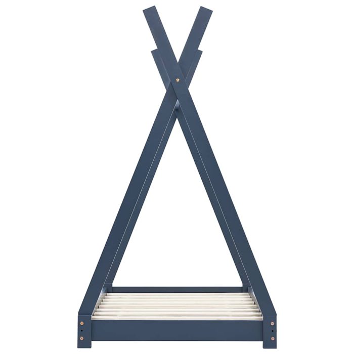 vidaXL Sengeramme for barn heltre furu grå 90×200 cm
