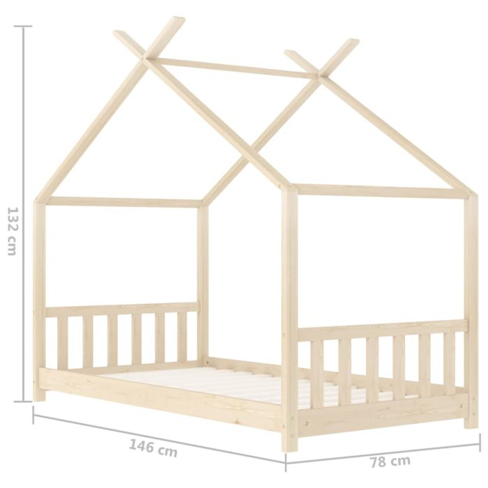 vidaXL Sengeramme barn heltre furu 70×140 cm