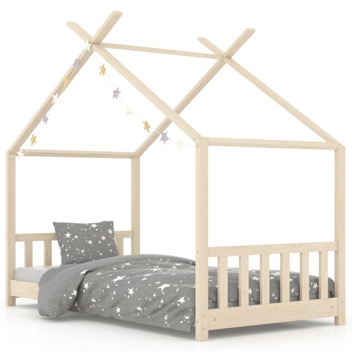 vidaXL Sengeramme for barn heltre furu 80×160 cm