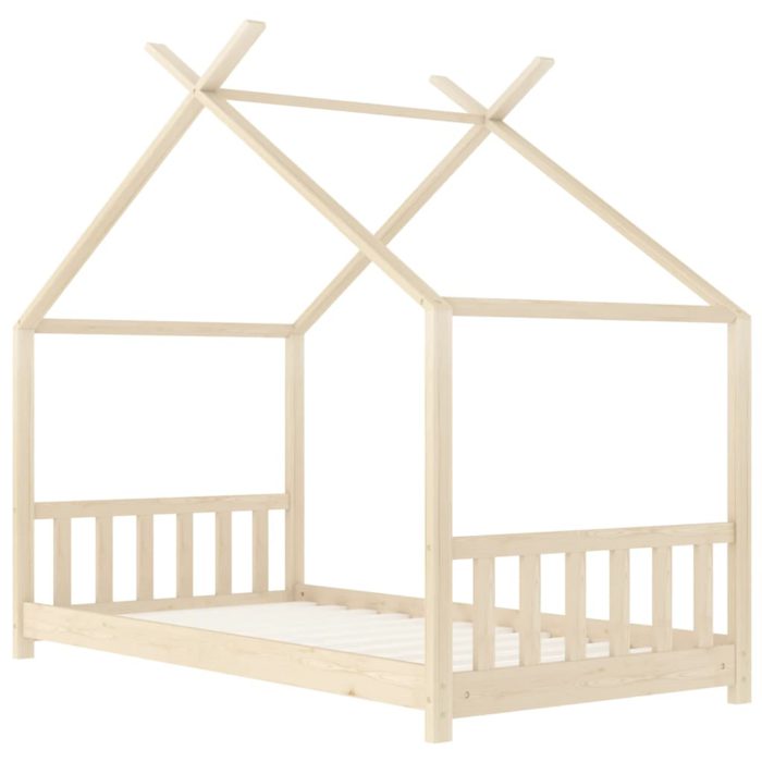 vidaXL Sengeramme for barn heltre furu 80×160 cm