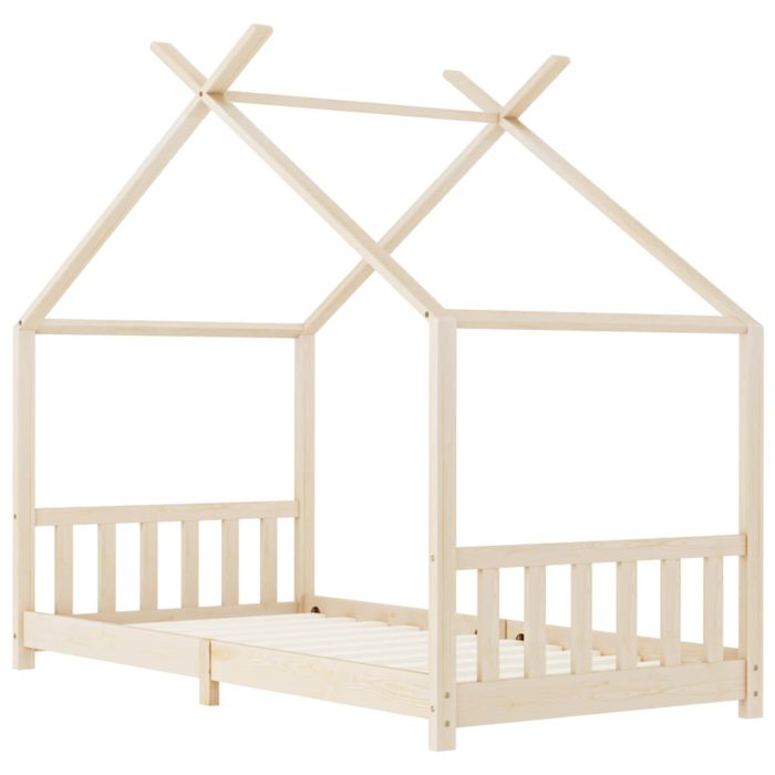 vidaXL Sengeramme for barn heltre furu 90×200 cm