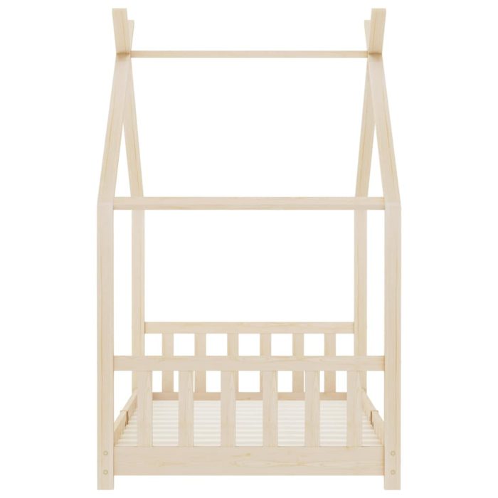 vidaXL Sengeramme for barn heltre furu 90×200 cm