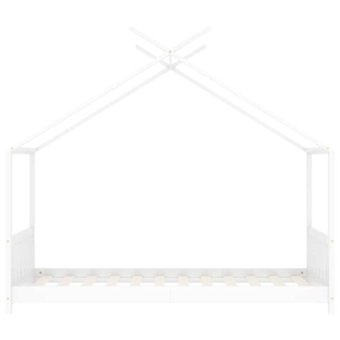 vidaXL Sengeramme for barn heltre furu hvit 70×140 cm