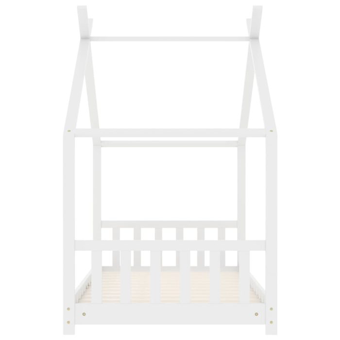 vidaXL Sengeramme for barn heltre furu hvit 70×140 cm