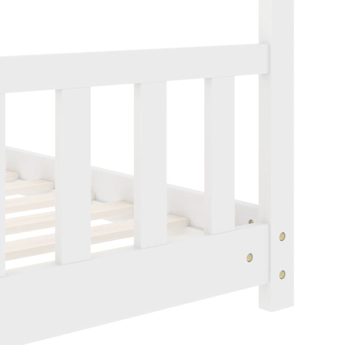vidaXL Sengeramme for barn heltre furu hvit 70×140 cm