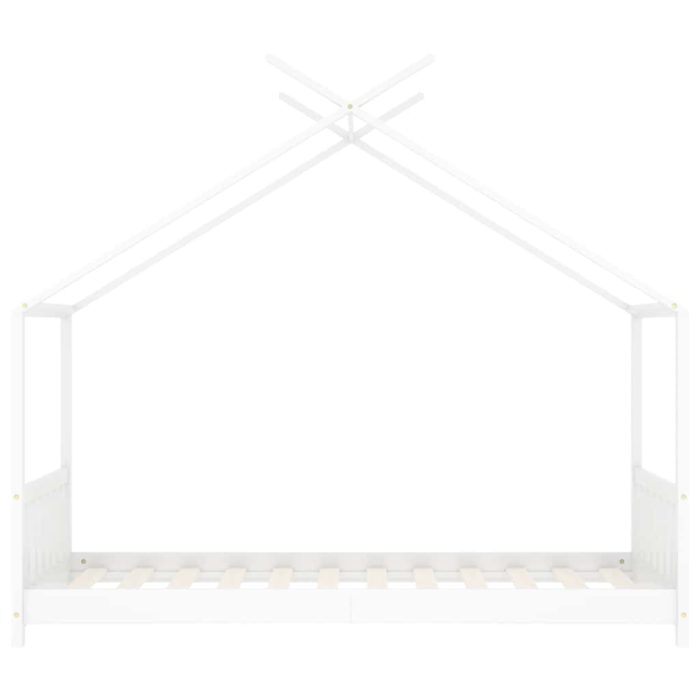 vidaXL Sengeramme for barn heltre furu hvit 80×160 cm
