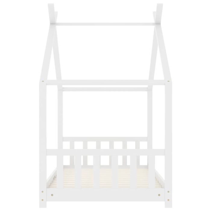 vidaXL Sengeramme for barn heltre furu hvit 80×160 cm