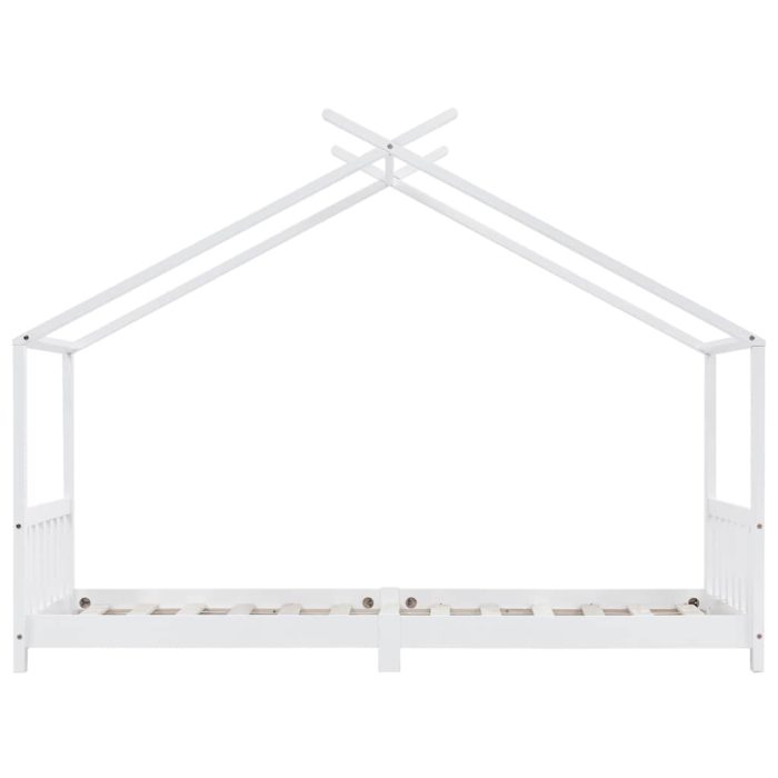 vidaXL Sengeramme for barn heltre furu hvit 90×200 cm