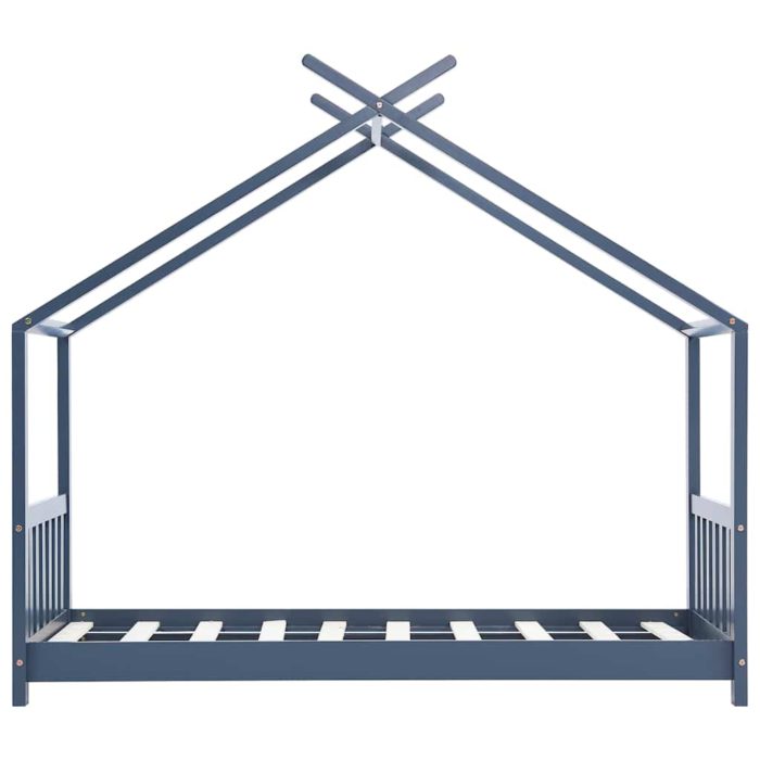 vidaXL Sengeramme for barn heltre furu grå 70×140 cm
