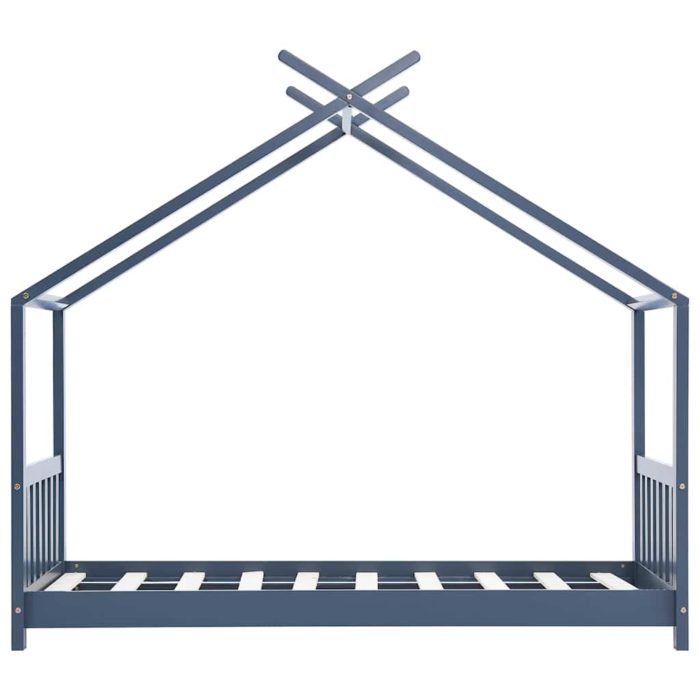 vidaXL Sengeramme for barn heltre furu grå 80×160 cm