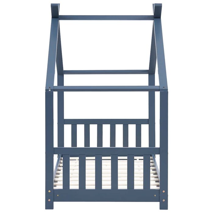 vidaXL Sengeramme for barn heltre furu grå 80×160 cm
