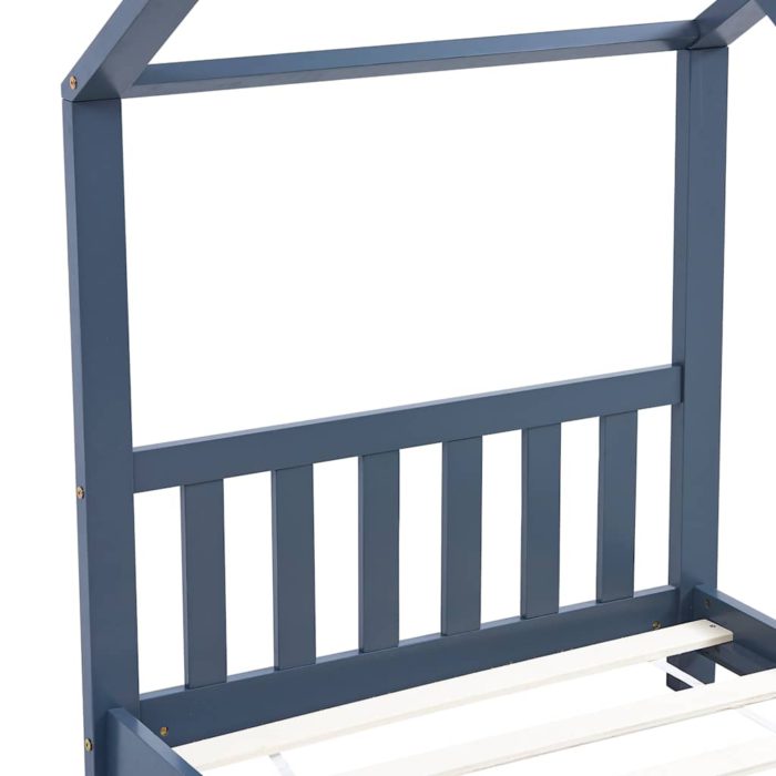 vidaXL Sengeramme for barn heltre furu grå 80×160 cm