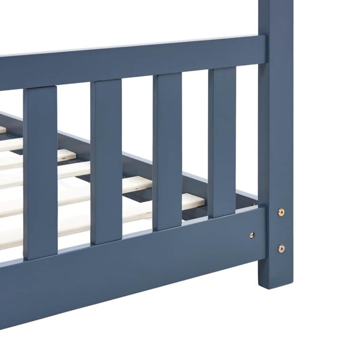 vidaXL Sengeramme for barn heltre furu grå 80×160 cm
