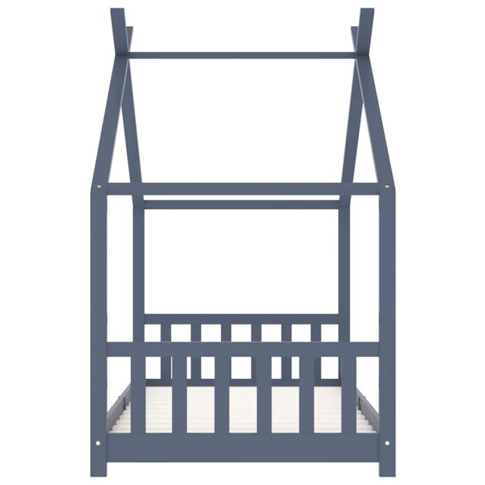 vidaXL Sengeramme for barn heltre furu grå 90×200 cm