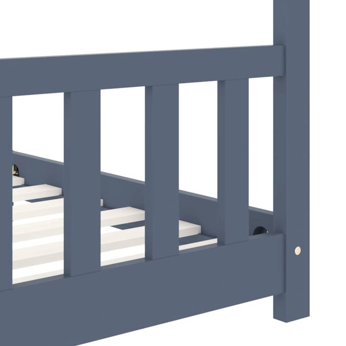 vidaXL Sengeramme for barn heltre furu grå 90×200 cm