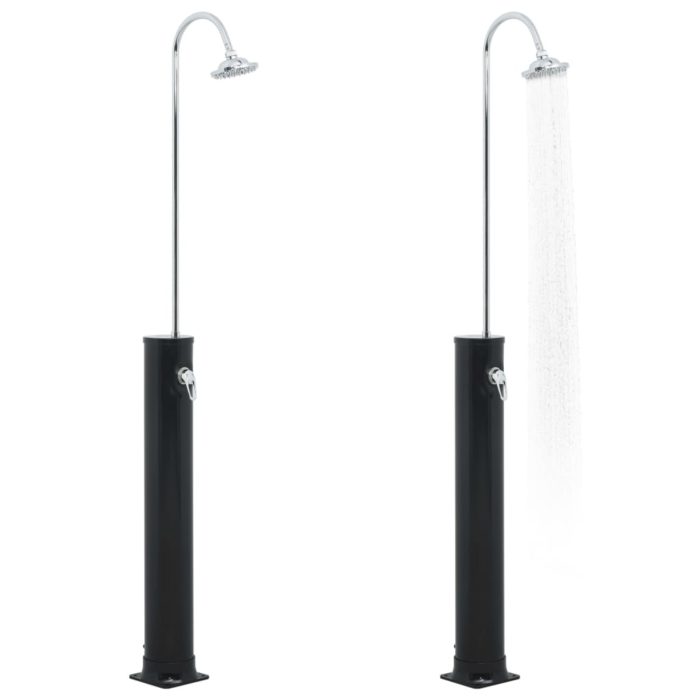 vidaXL Soloppvarmet dusj svart 214 cm 20 L