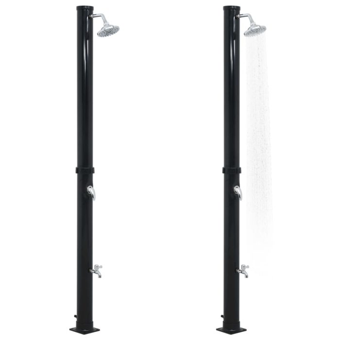 vidaXL Soloppvarmet dusj svart 220 cm 20 L