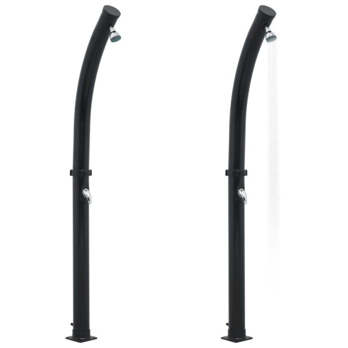 vidaXL Soloppvarmet dusj svart 214 cm 20 L