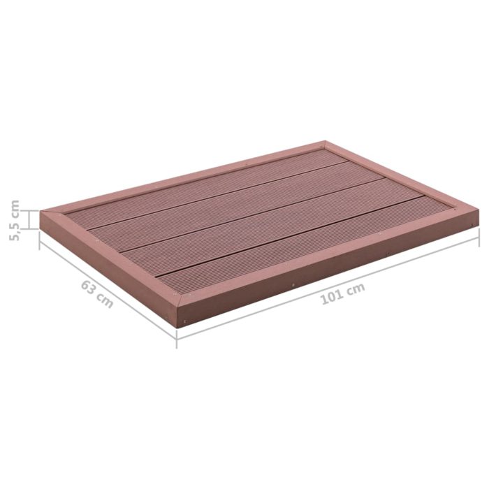 vidaXL Gulvelement for soldusj brun 101x63x5,5 cm WPC