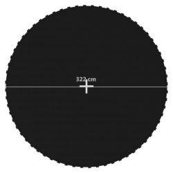 vidaXL Hoppematte stoff svart for 3,66 m rund trampoline