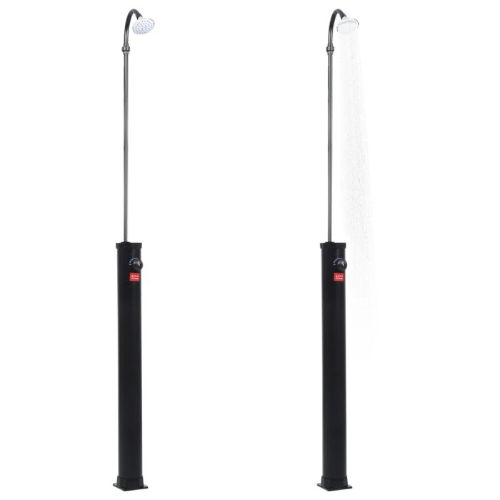 vidaXL Soloppvarmet hagedusj svart 215 cm 8 L