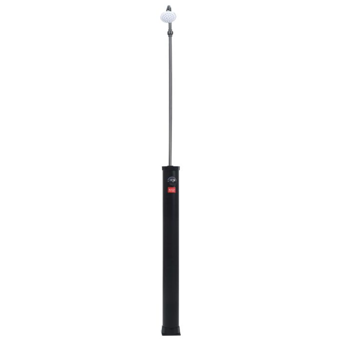 vidaXL Soloppvarmet hagedusj svart 215 cm 8 L