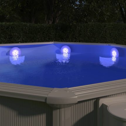 vidaXL Nedsenkbar flytende LED-bassenglampe med fjernkontroll hvit