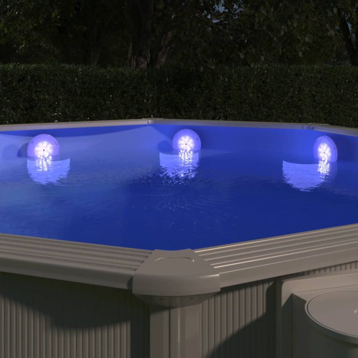 vidaXL Nedsenkbar flytende LED-bassenglampe med fjernkontroll hvit