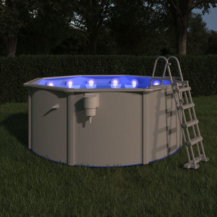vidaXL Nedsenkbar flytende LED-bassenglampe fjernkontroll flerfarget