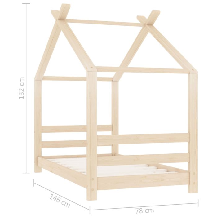 vidaXL Sengeramme barn heltre furu 70×140 cm
