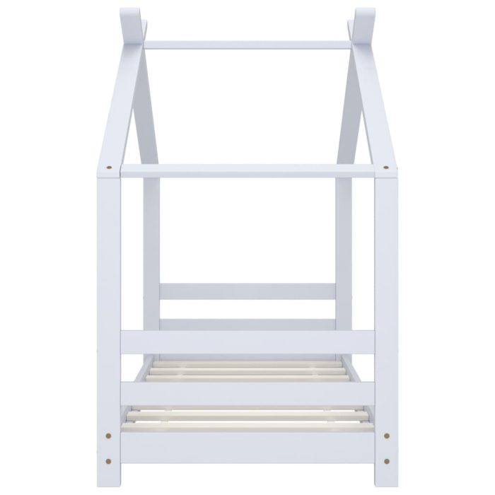 vidaXL Sengeramme for barn heltre furu hvit 70×140 cm