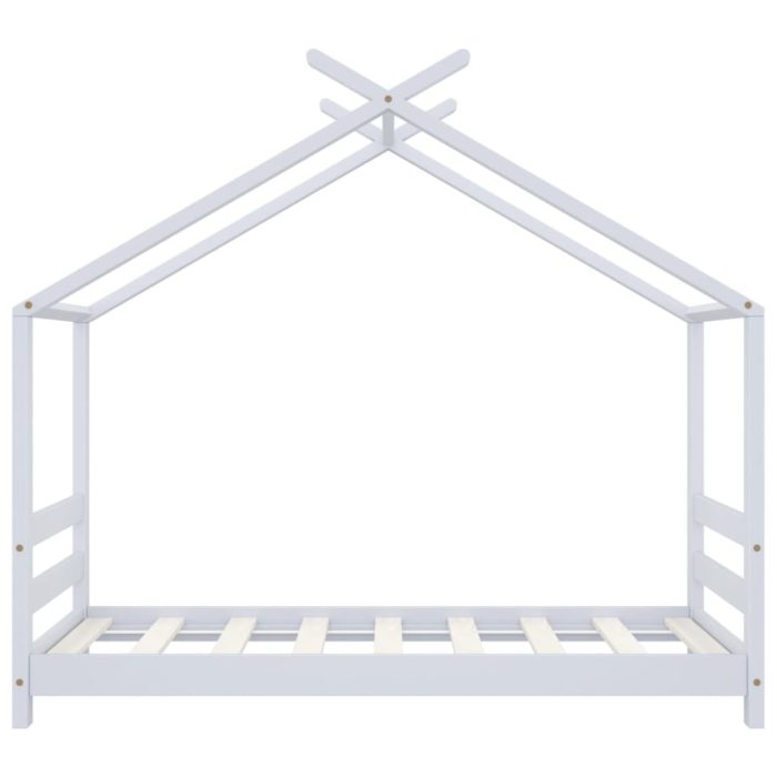 vidaXL Sengeramme for barn heltre furu hvit 70×140 cm