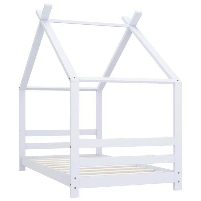 vidaXL Sengeramme for barn heltre furu hvit 80×160 cm