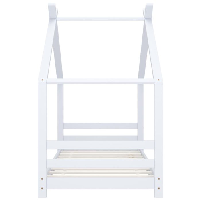 vidaXL Sengeramme for barn heltre furu hvit 80×160 cm