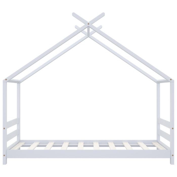 vidaXL Sengeramme for barn heltre furu hvit 80×160 cm