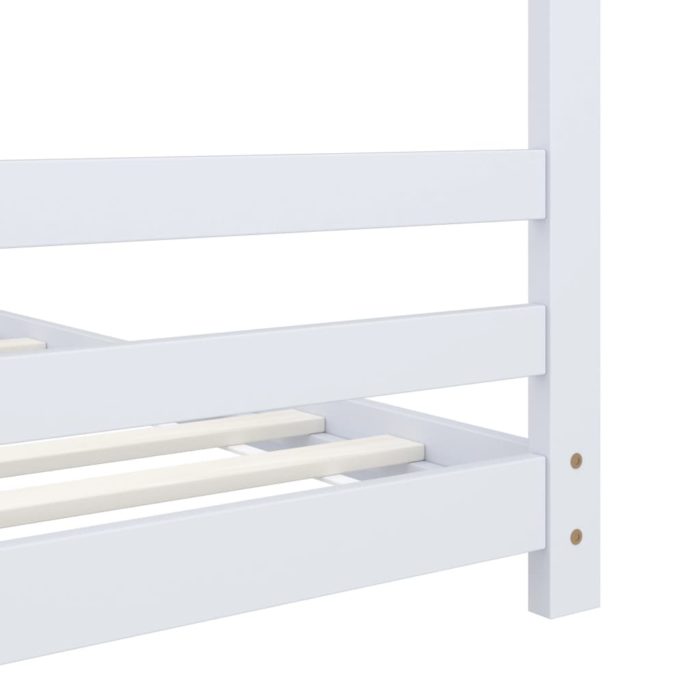 vidaXL Sengeramme for barn heltre furu hvit 80×160 cm