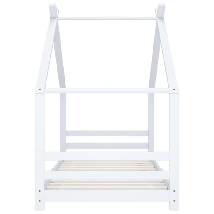 vidaXL Sengeramme for barn heltre furu hvit 90×200 cm
