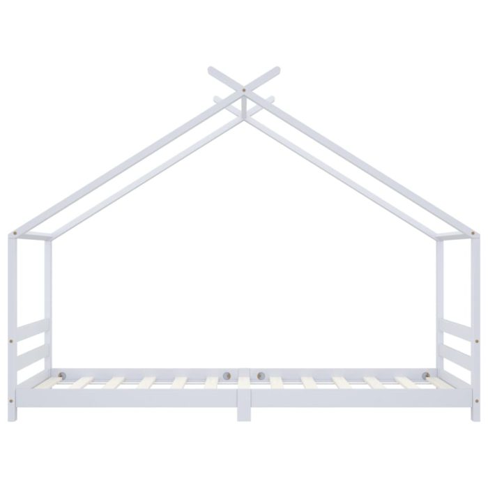 vidaXL Sengeramme for barn heltre furu hvit 90×200 cm