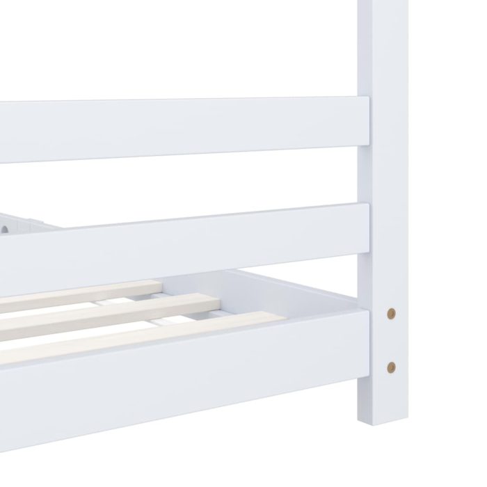vidaXL Sengeramme for barn heltre furu hvit 90×200 cm