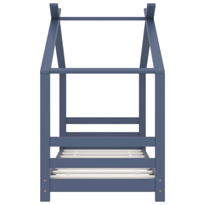 vidaXL Sengeramme for barn heltre furu grå 70×140 cm