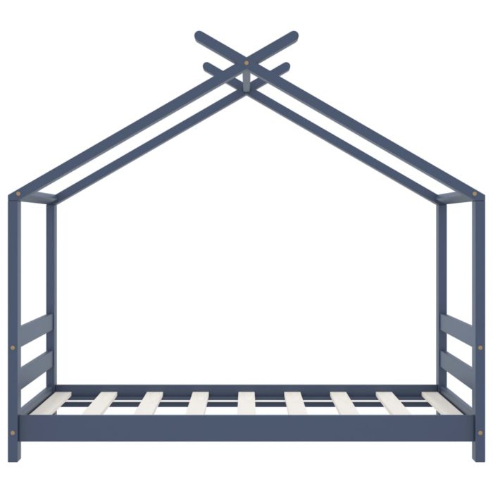 vidaXL Sengeramme for barn heltre furu grå 70×140 cm