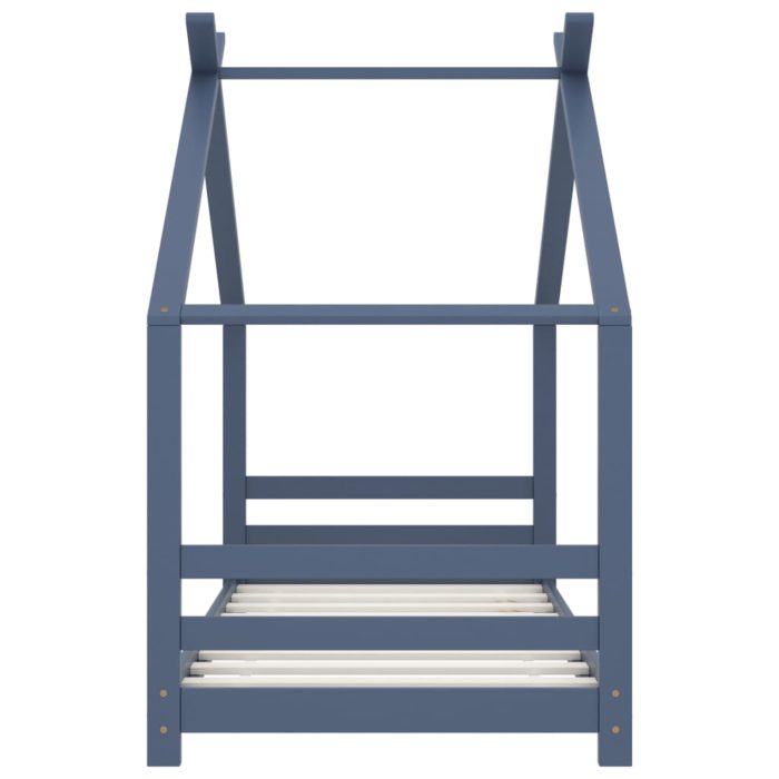 vidaXL Sengeramme for barn heltre furu grå 80×160 cm