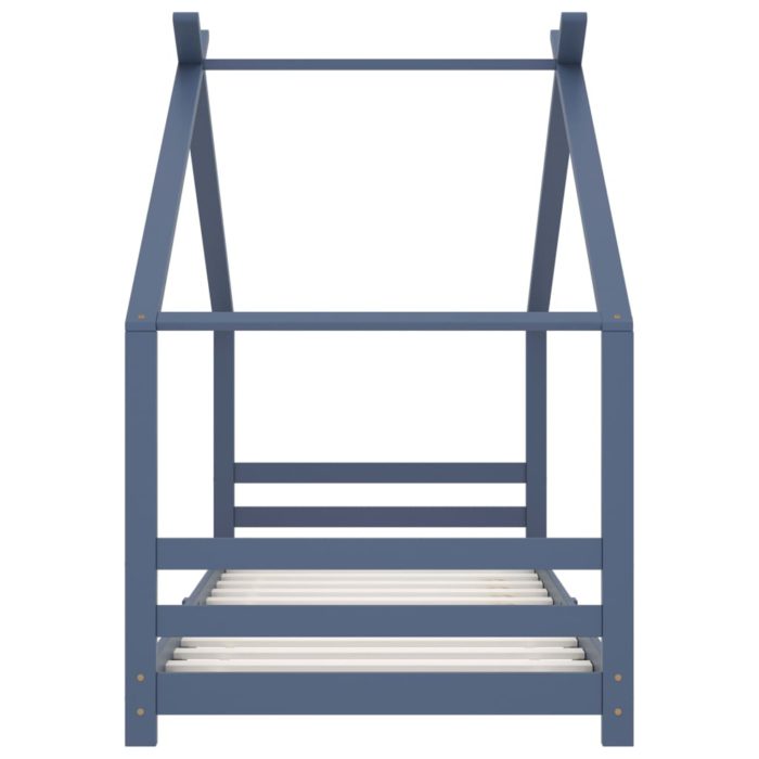 vidaXL Sengeramme for barn heltre furu grå 90×200 cm