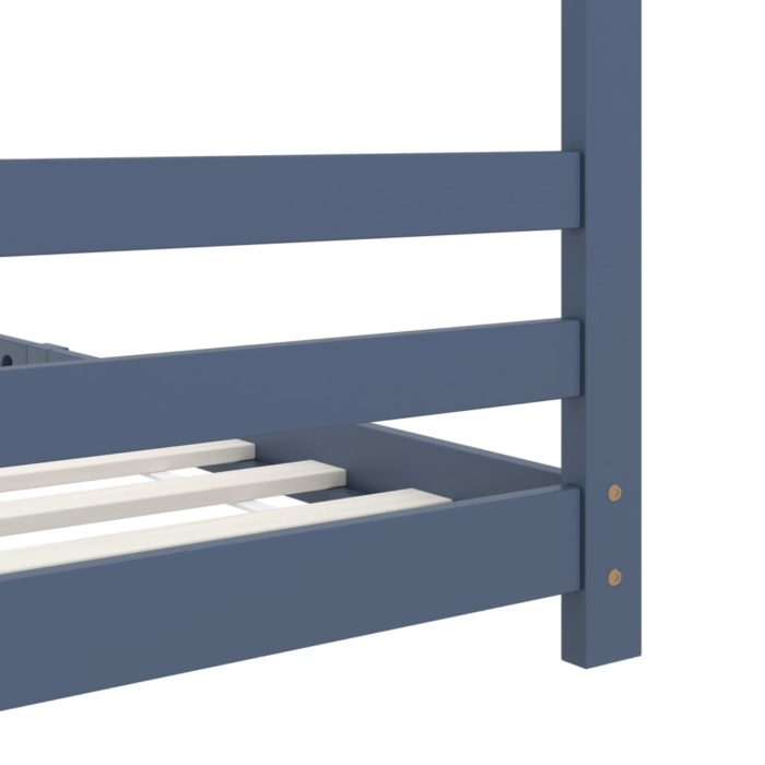 vidaXL Sengeramme for barn heltre furu grå 90×200 cm