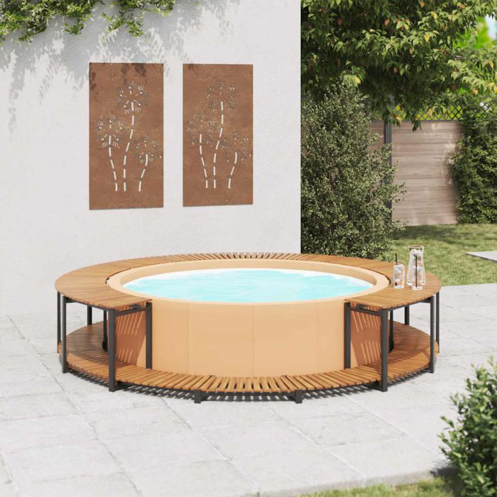 vidaXL Bassengkant 273×53 cm heltre akasie