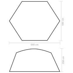 vidaXL Bassengtelt stoff 660x580x250 cm kamuflasje