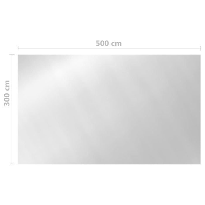 vidaXL Bassengtrekk rektangulært 500×300 cm PE sølv