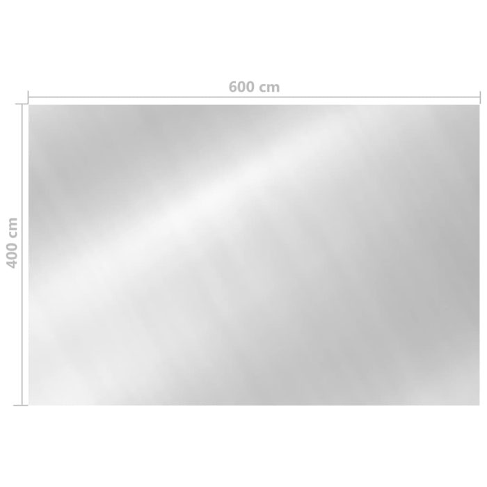 vidaXL Bassengtrekk rektangulært 600×400 cm PE sølv